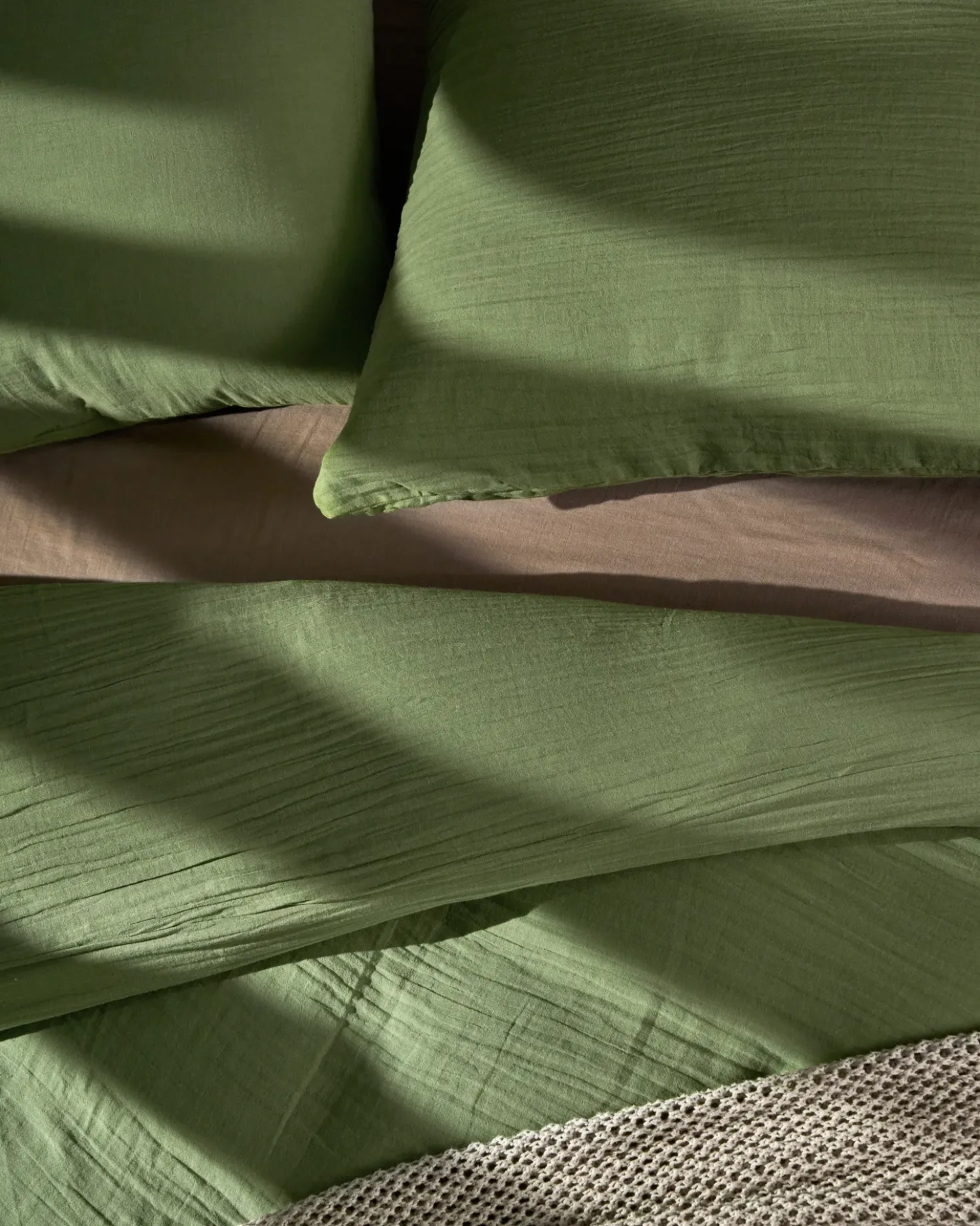 Set Copripiumino SUMNER Mussola di cotone 220 x 240 cm Verde