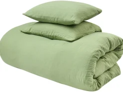 Set Copripiumino SUMNER Mussola di cotone 220 x 240 cm Verde