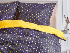 Set Copripiumino WALLINGFORD Raso di Cotone 155 x 220 cm Blu