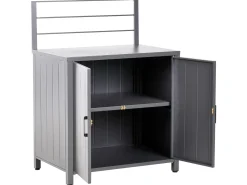 Set cucina da esterno 4 elementi con lavello VIGGIANO Metallo Grigio