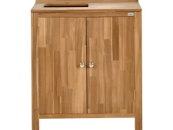 Set cucina da esterno 3 elementi con lavello VENOSA Legno d'acacia Marrone/Nero