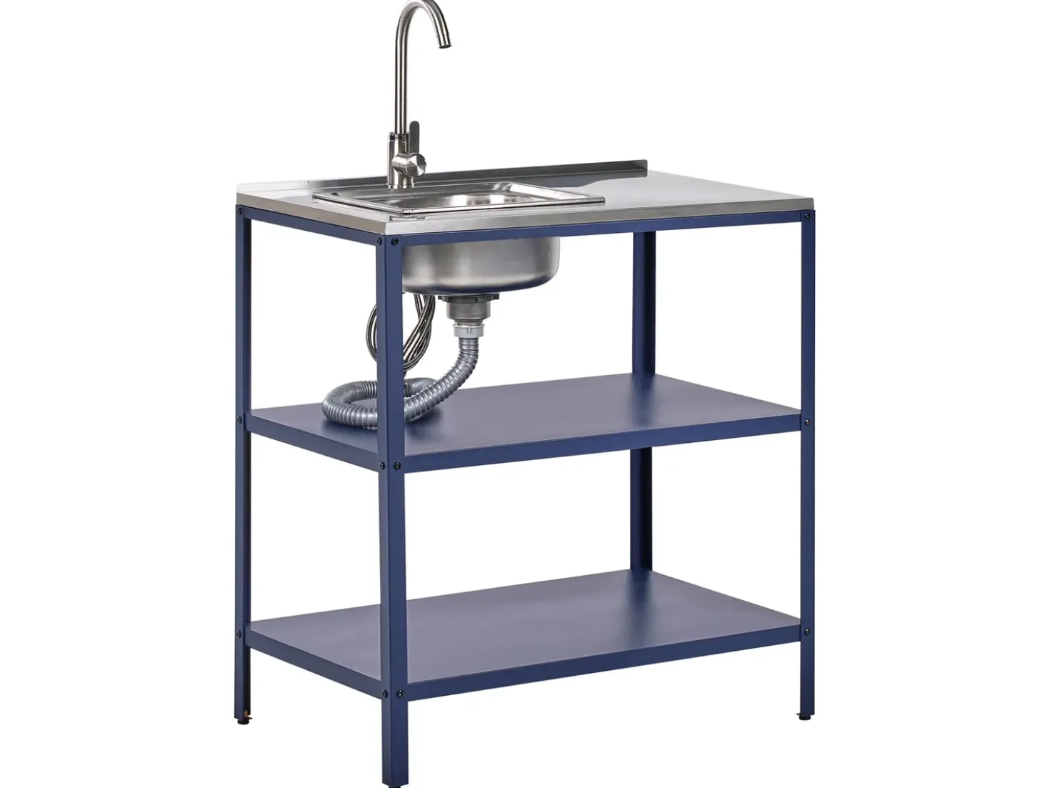 Set cucina da esterno 4 elementi con lavello VILAMA Metallo Blu