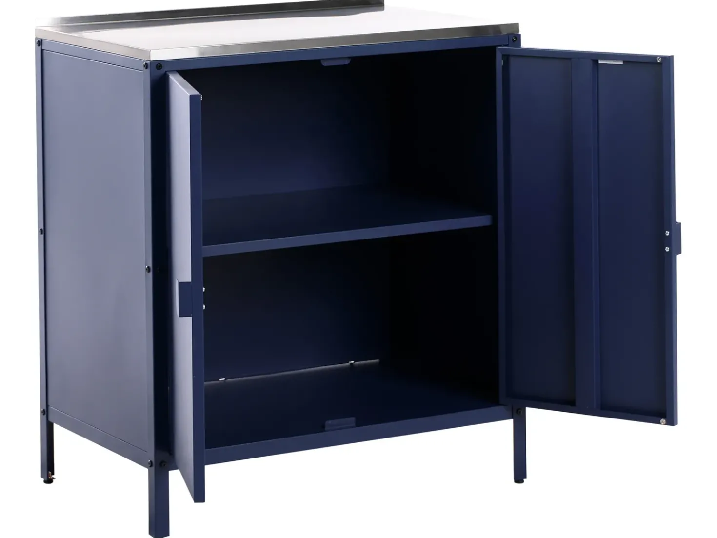 Set cucina da esterno 4 elementi con lavello VILAMA Metallo Blu