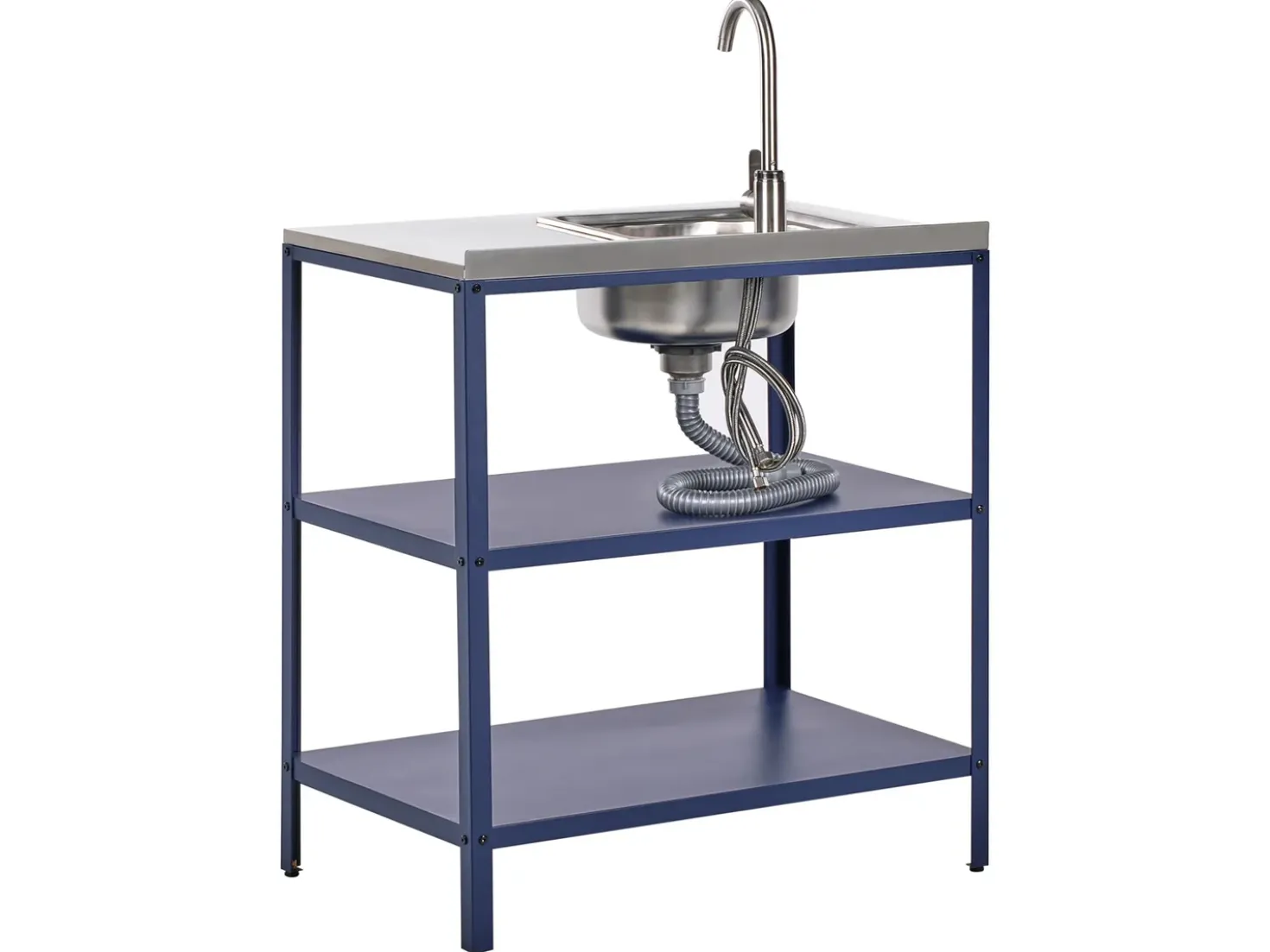 Set cucina da esterno 4 elementi con lavello VILAMA Metallo Blu