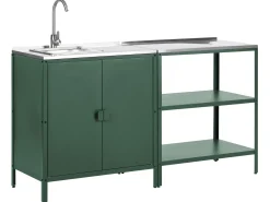 Set cucina da esterno 2 elementi con lavello VILAMA Metallo Verde
