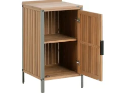 Set cucina da esterno 3 elementi con lavello IVREA Legno di acacia certificato Marrone/Argento