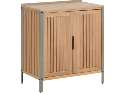 Set cucina da esterno 3 elementi con lavello IVREA Legno di acacia certificato Marrone/Argento