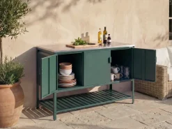Set cucina da esterno 2 elementi con lavello MAENZA Metallo Verde