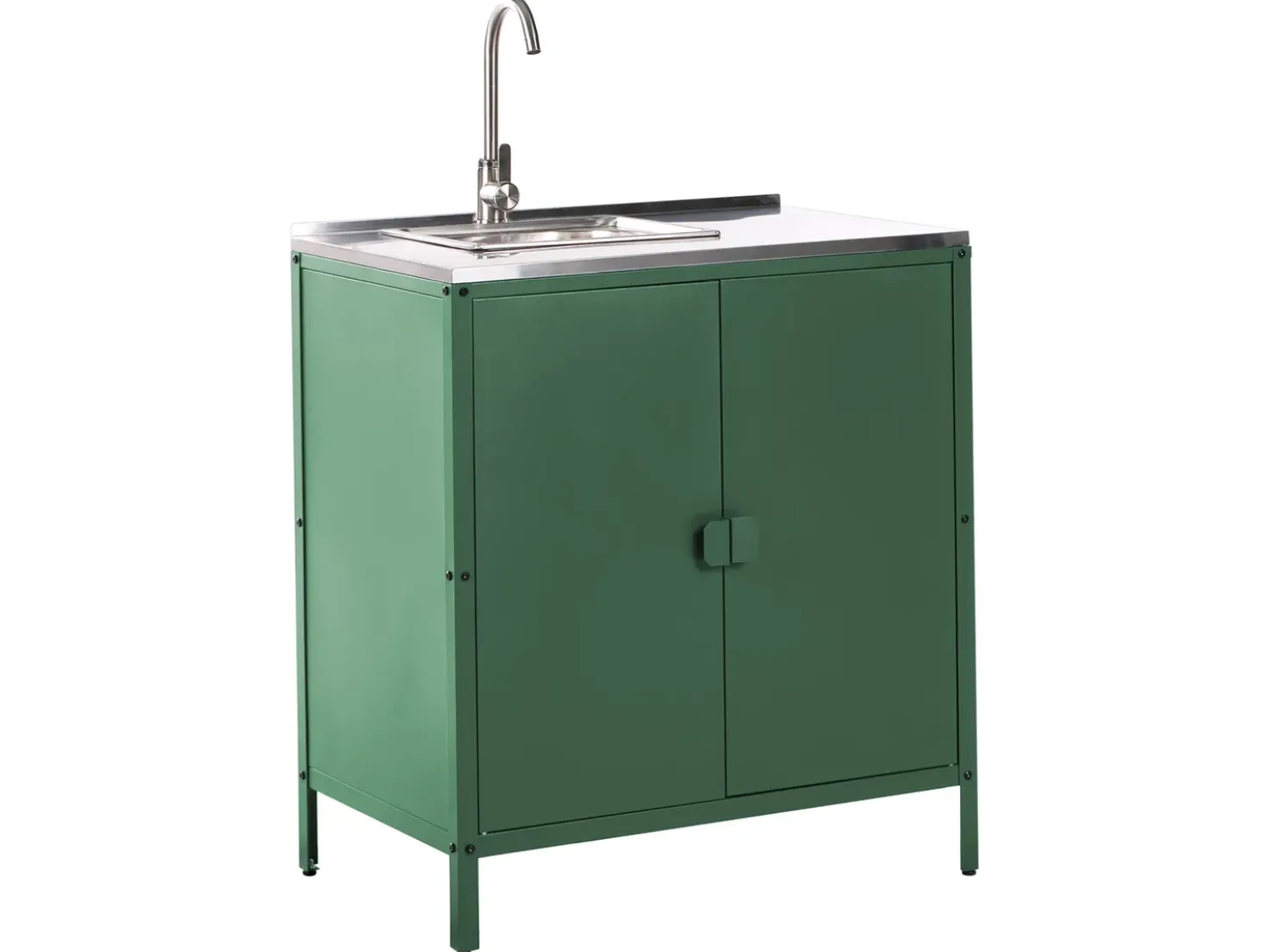 Set cucina da esterno 4 elementi con lavello VILAMA Metallo Verde