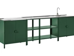 Set cucina da esterno 4 elementi con lavello VILAMA Metallo Verde