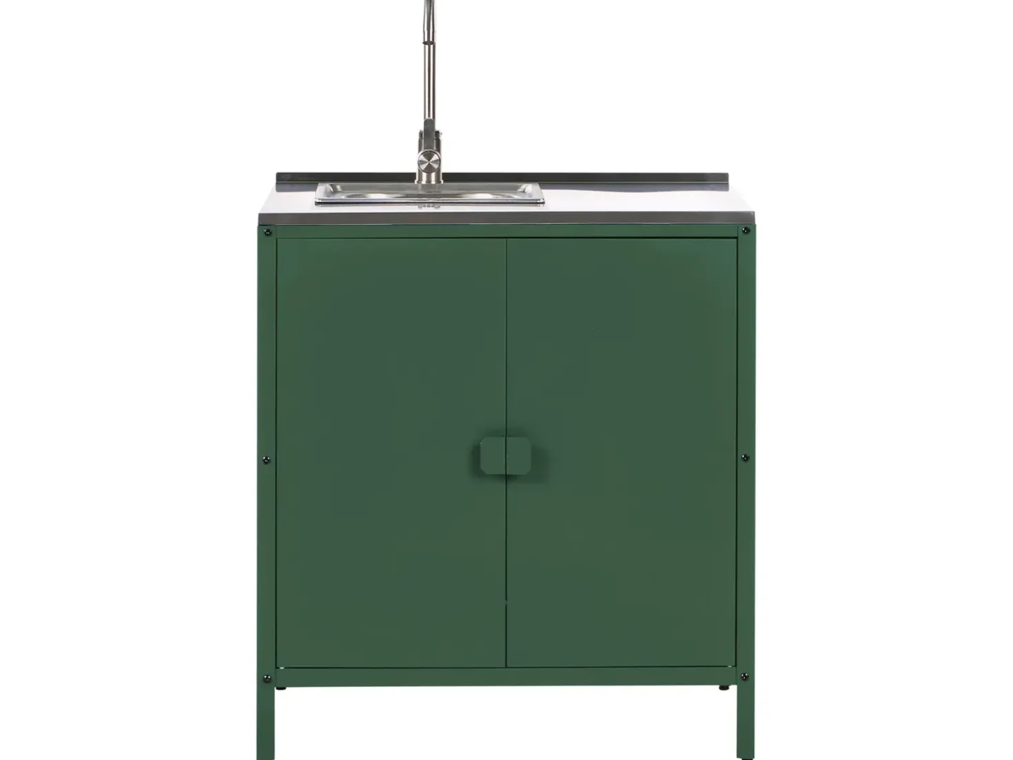 Set cucina da esterno 4 elementi con lavello VILAMA Metallo Verde