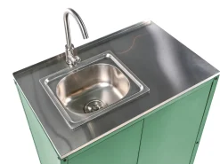 Set cucina da esterno 4 elementi con lavello VILAMA Metallo Verde
