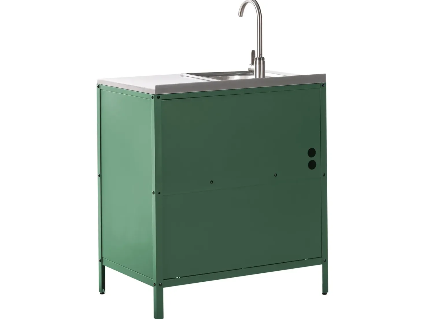 Set cucina da esterno 4 elementi con lavello VILAMA Metallo Verde