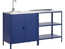 Set cucina da esterno 2 elementi con lavello VILAMA Metallo Blu