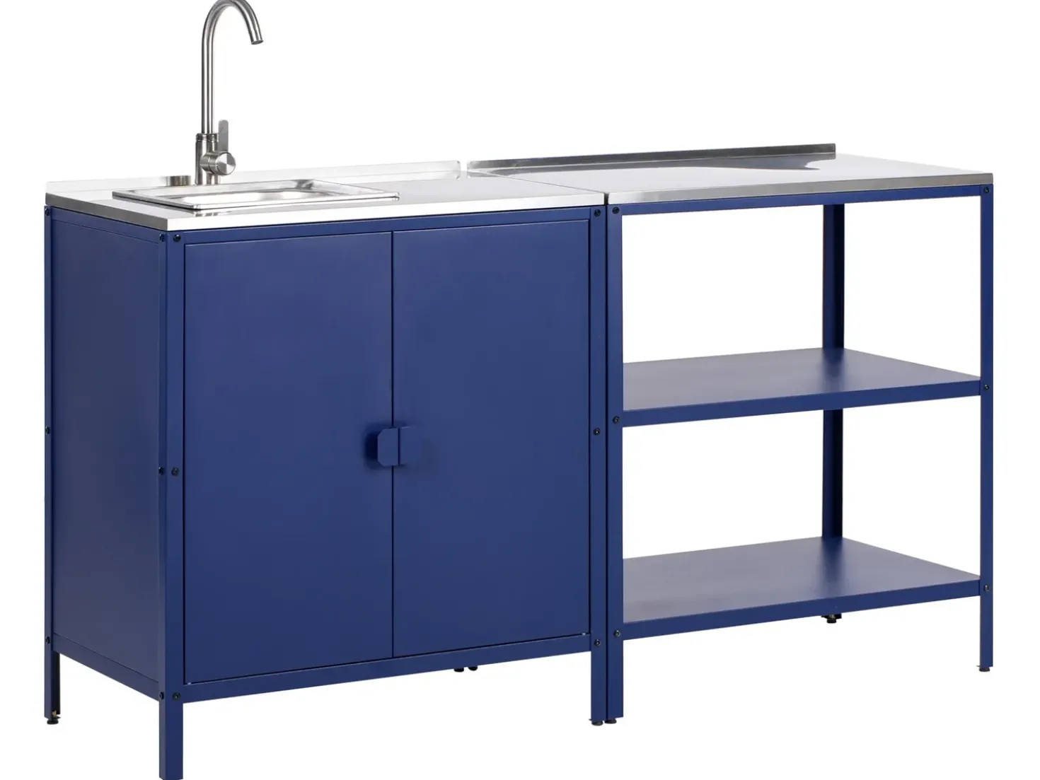 Set cucina da esterno 2 elementi con lavello VILAMA Metallo Blu