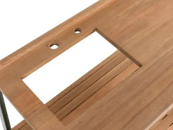 Set cucina da esterno 3 elementi con lavello IVREA Legno di acacia certificato Marrone/Nero