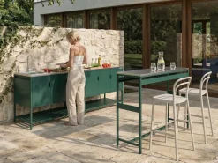 Set cucina da esterno 3 elementi con lavello MAENZA Metallo Verde