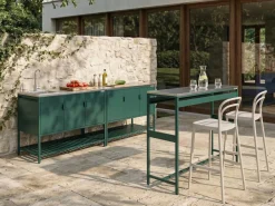 Set cucina da esterno 3 elementi con lavello MAENZA Metallo Verde