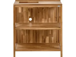 Set cucina da esterno 3 elementi con lavello VENOSA Legno d'acacia Marrone/Argento