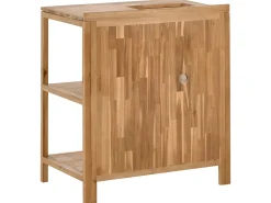 Set cucina da esterno 3 elementi con lavello VENOSA Legno d'acacia Marrone/Argento