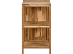 Set cucina da esterno 3 elementi con lavello VENOSA Legno d'acacia Marrone/Argento