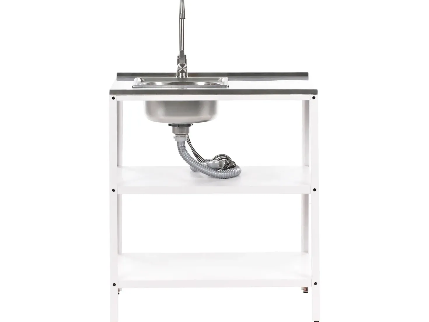 Set cucina da esterno 3 elementi con lavello VILAMA Metallo Bianco