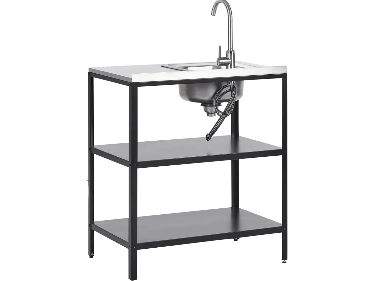 Set cucina da esterno 2 elementi con lavello VILAMA Metallo Nero