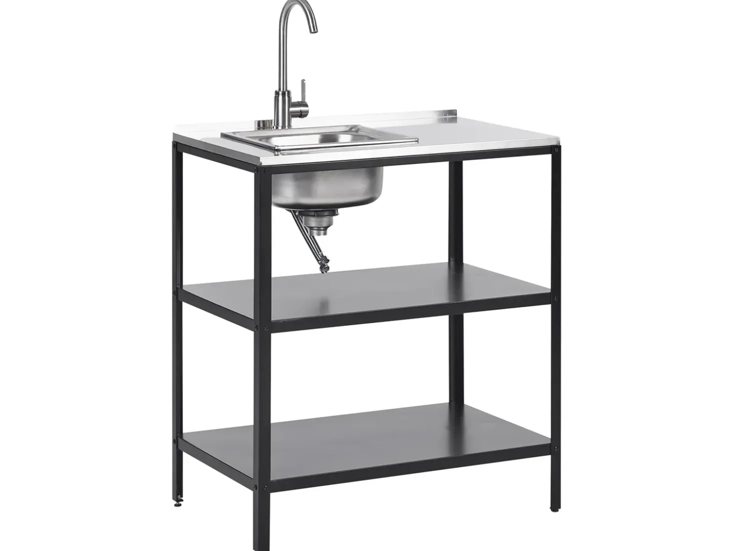 Set cucina da esterno 2 elementi con lavello VILAMA Metallo Nero