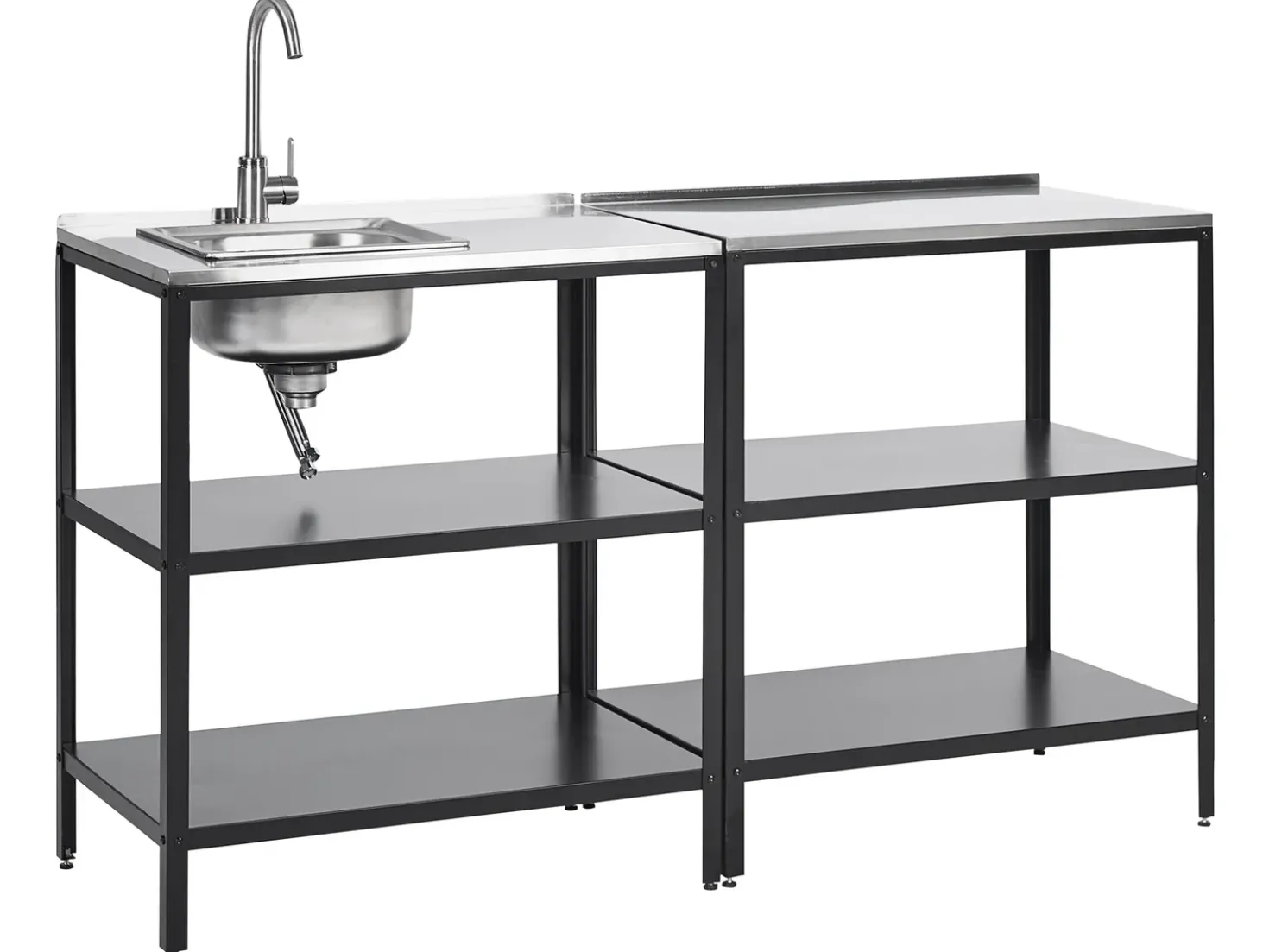 Set cucina da esterno 2 elementi con lavello VILAMA Metallo Nero