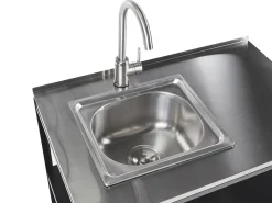 Set cucina da esterno 2 elementi con lavello VILAMA Metallo Nero
