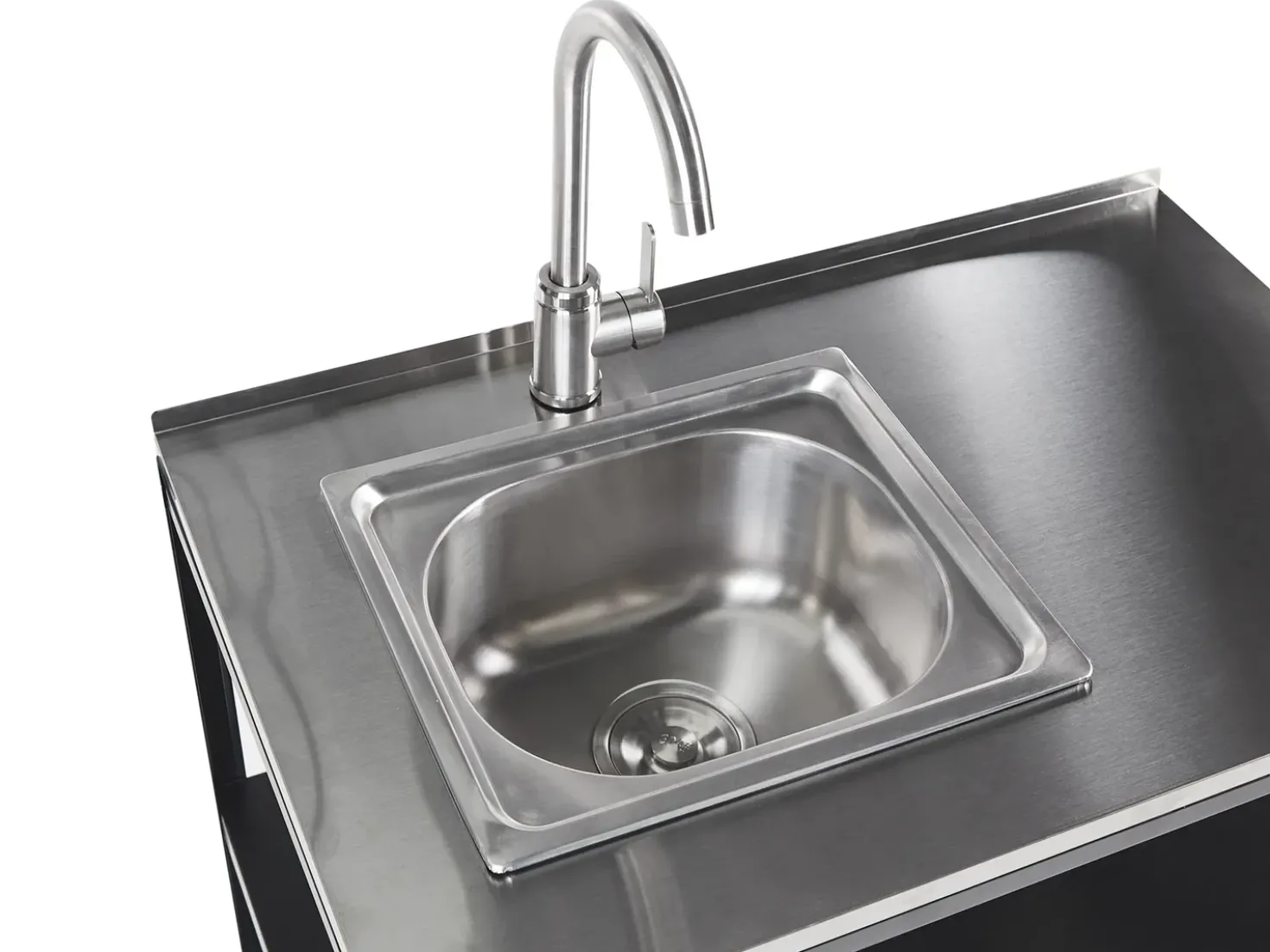 Set cucina da esterno 2 elementi con lavello VILAMA Metallo Nero