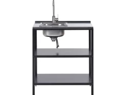 Set cucina da esterno 2 elementi con lavello VILAMA Metallo Nero
