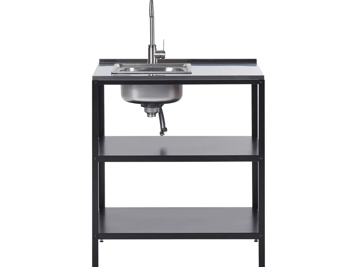 Set cucina da esterno 2 elementi con lavello VILAMA Metallo Nero