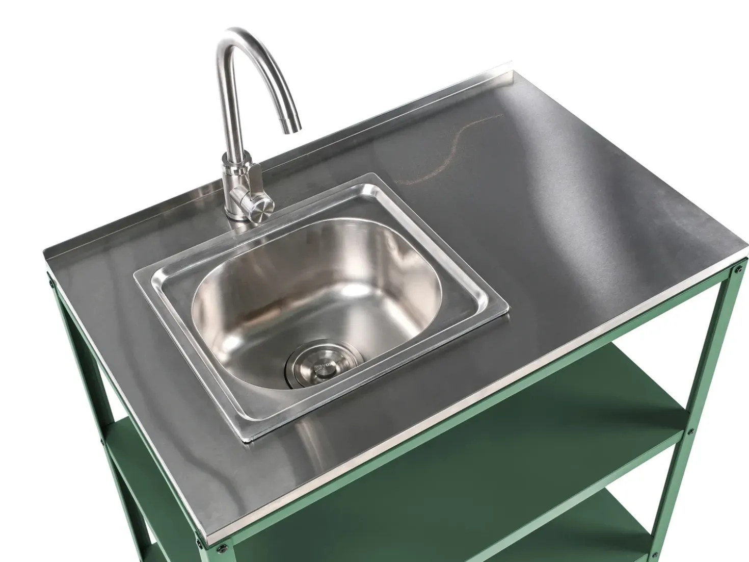 Set cucina da esterno 3 elementi con lavello VILAMA Metallo Verde