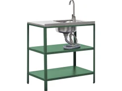 Set cucina da esterno 3 elementi con lavello VILAMA Metallo Verde