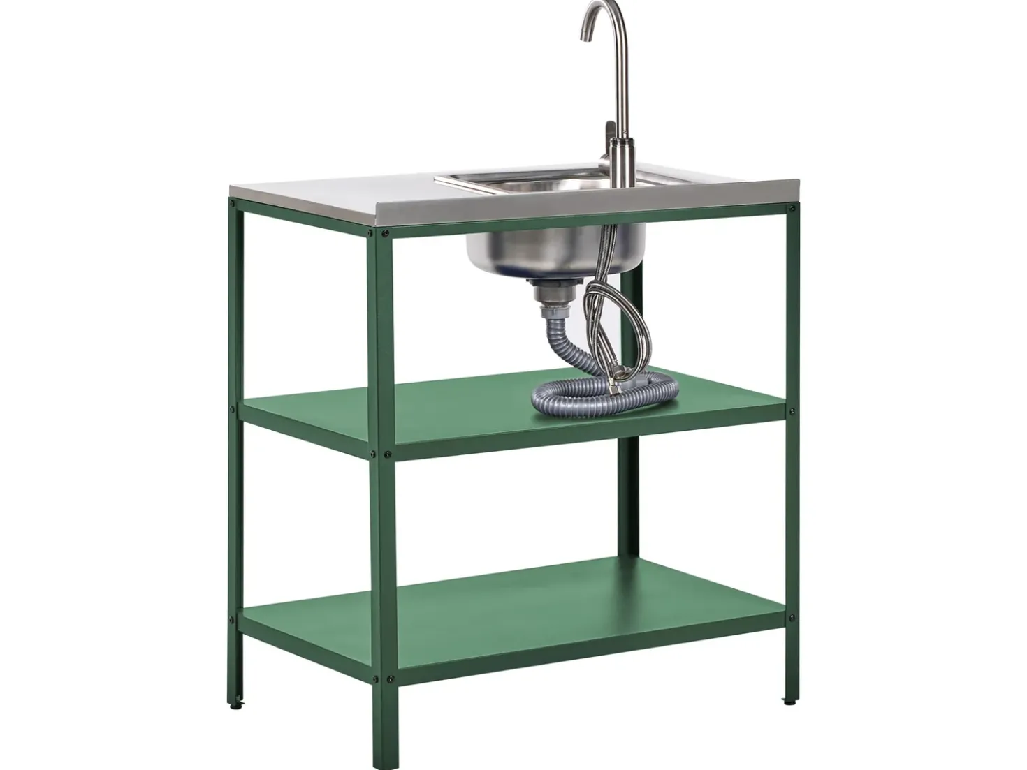 Set cucina da esterno 3 elementi con lavello VILAMA Metallo Verde