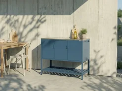 Set cucina da esterno 2 elementi con lavello MAENZA Metallo Blu
