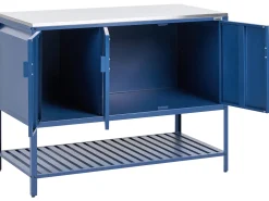 Set cucina da esterno 2 elementi con lavello MAENZA Metallo Blu
