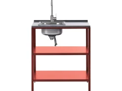 Set cucina da esterno 2 elementi con lavello VILAMA Metallo Rosso