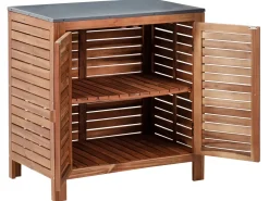 Set cucina da esterno 3 elementi con lavello BRUCOLI Legno d'acacia Marrone/Argento