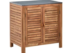Set cucina da esterno 3 elementi con lavello BRUCOLI Legno d'acacia Marrone/Argento