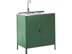 Set cucina da esterno 3 elementi con lavello VILAMA Metallo Verde