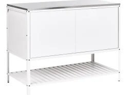Set cucina da esterno 2 elementi con lavello MAENZA Metallo Bianco