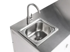 Set cucina da esterno 2 elementi con lavello MAENZA Metallo Bianco