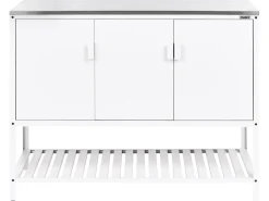 Set cucina da esterno 2 elementi con lavello MAENZA Metallo Bianco