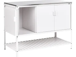 Set cucina da esterno 2 elementi con lavello MAENZA Metallo Bianco