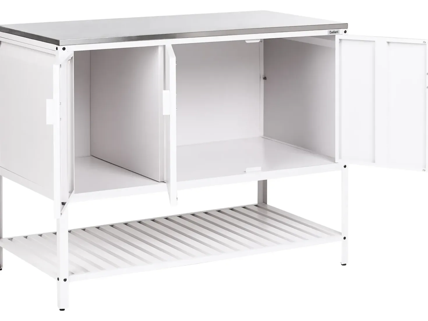 Set cucina da esterno 2 elementi con tavolo da bar MAENZA Metallo Bianco