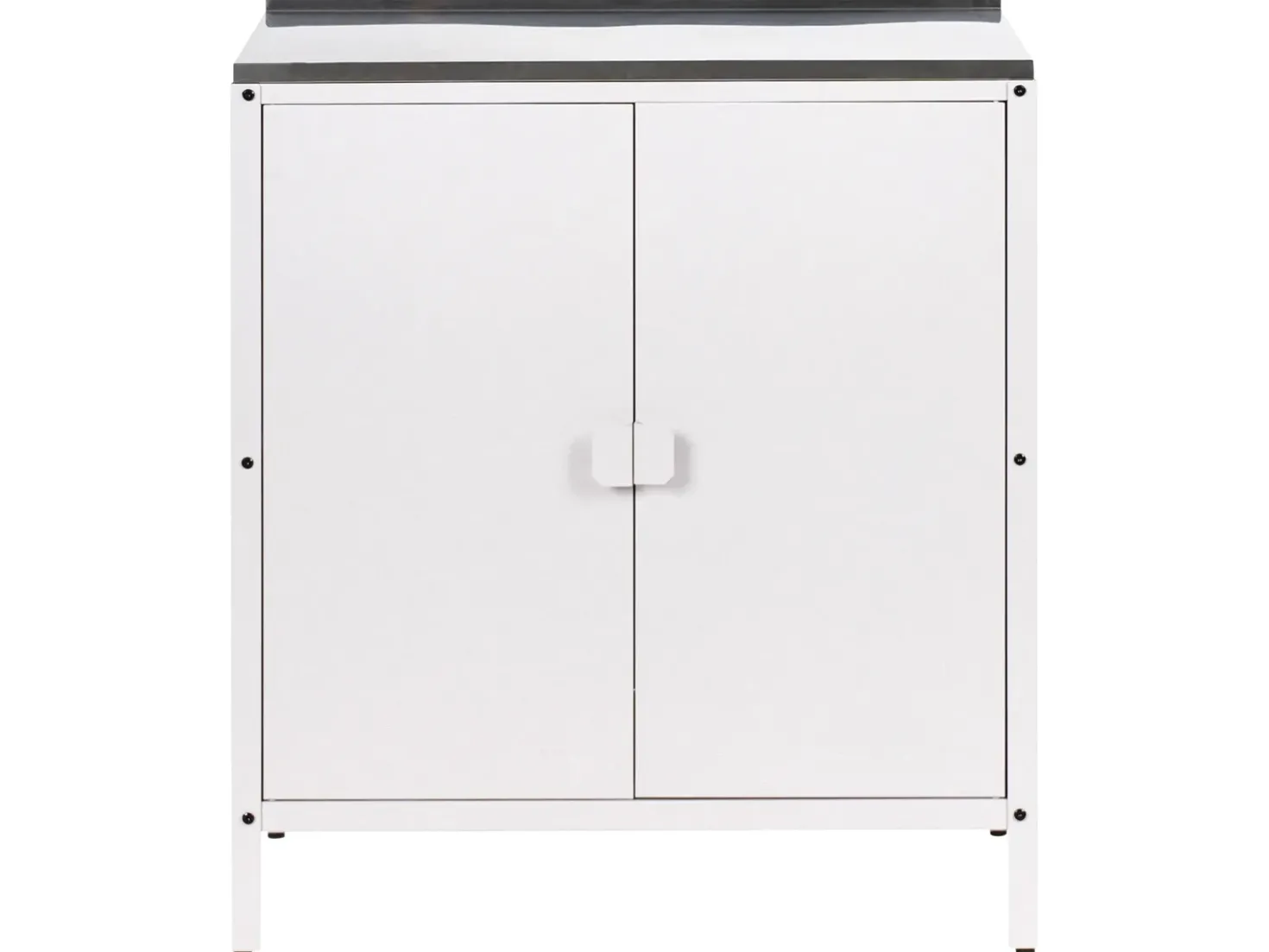 Set cucina da esterno 4 elementi con lavello VILAMA Metallo Bianco