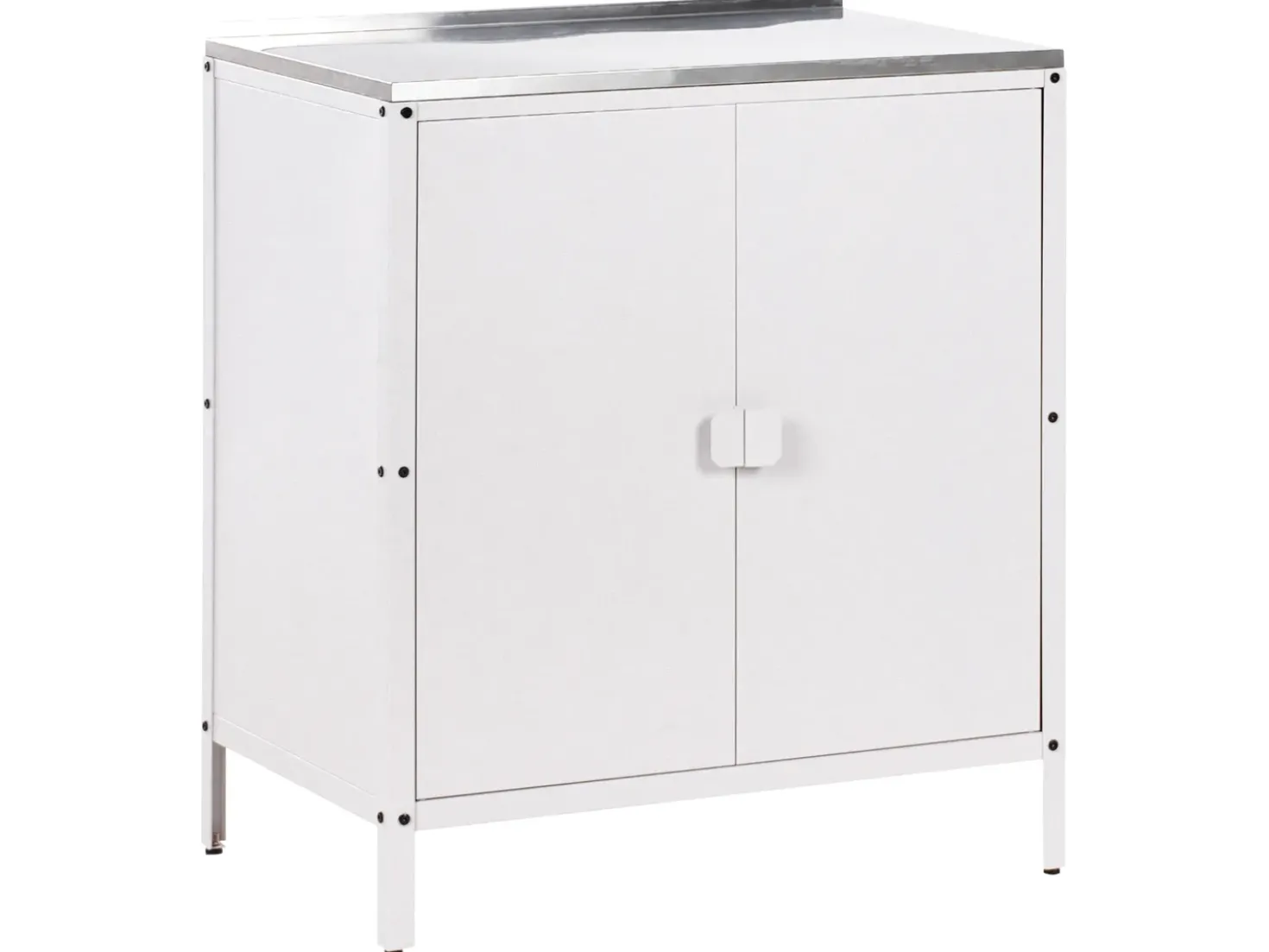 Set cucina da esterno 4 elementi con lavello VILAMA Metallo Bianco