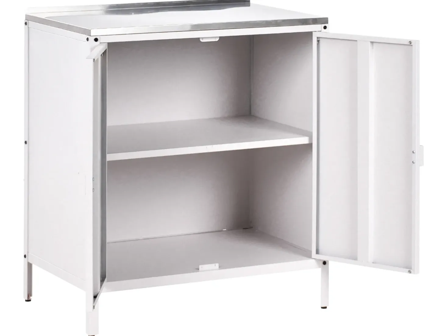 Set cucina da esterno 4 elementi con lavello VILAMA Metallo Bianco